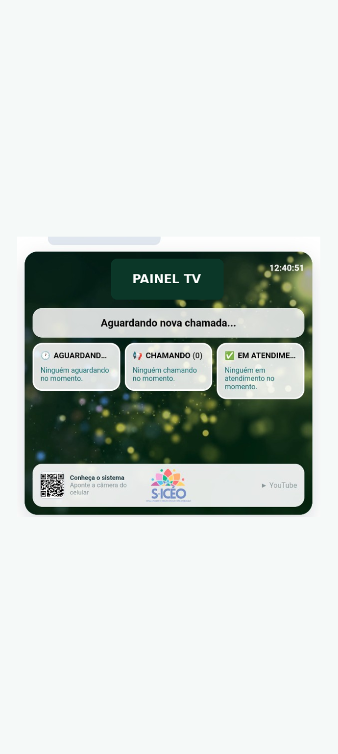 Detalhe da operação do Painel TV no S-ICÉO